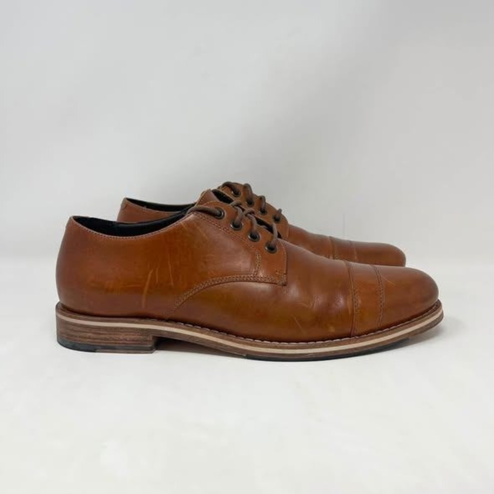 Helm The Bradley Teak Leather Lace Up Shoe Oxford Derby Mens 11M - Picture 2 of 10